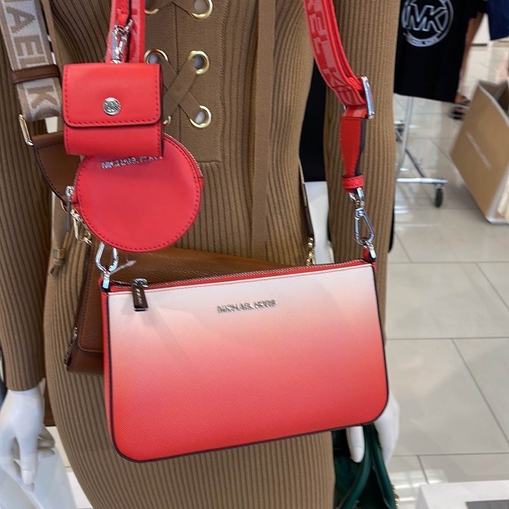 Michael Kors Jet Set Travel Tech Attached with Adjustable Coral Reef Crossbody - Picture 7 of 16